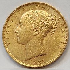 AUSTRALIA 1885 . ONE 1 SOVEREIGN . MELBOURNE . GOLD . SHIELD